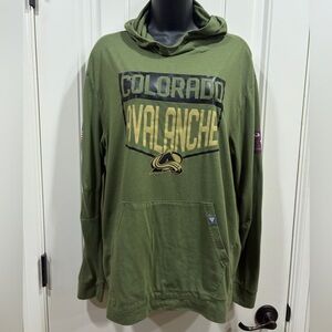 Men's Colorado Avalanche Levelwear Olive Thrive Tri-Blend Pullover Hoodie